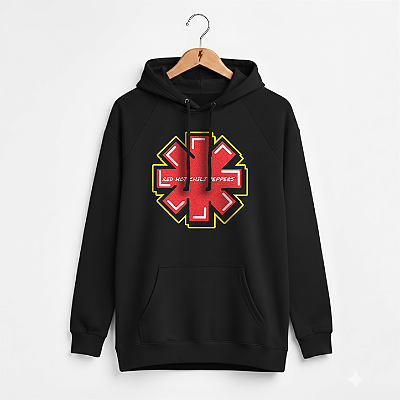 Moletom Canguru Feminino Red Hot Logo Preto