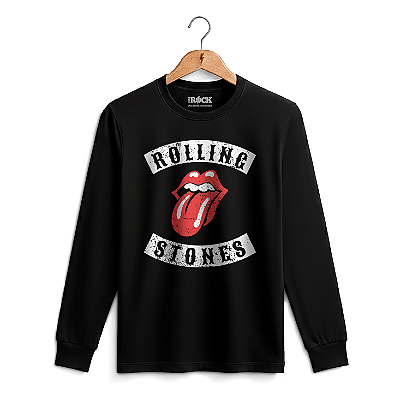 Camiseta Manga Longa Rolling Stones Preta