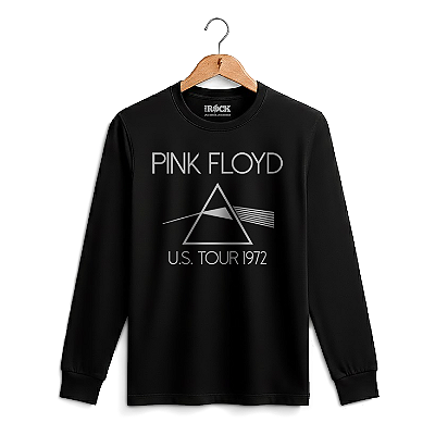 Camiseta Manga Longa Pink Floyd Tour 1972 Preta