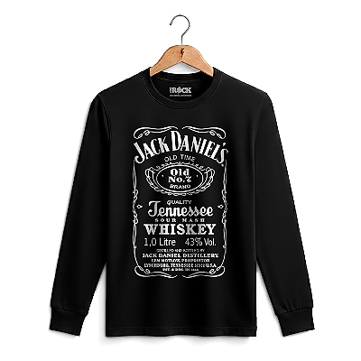 Camiseta Manga Longa Jack Daniels Tradicional Preta