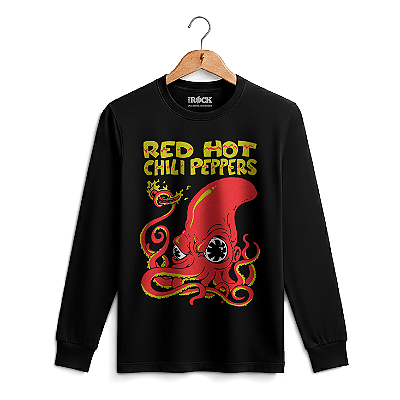 Camiseta Manga Longa Red Hot Octopus Preta
