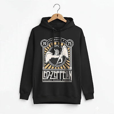 Moletom Bolso Lateral Led Zeppelin Garden Preto