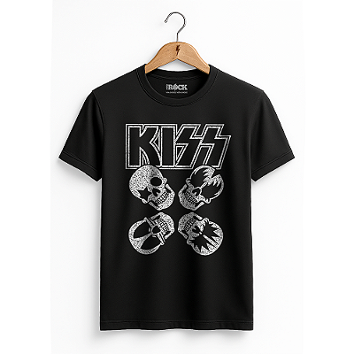 Camiseta Kiss Caveiras Preta
