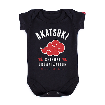 Body Bebê Naruto Akatsuki - Preto