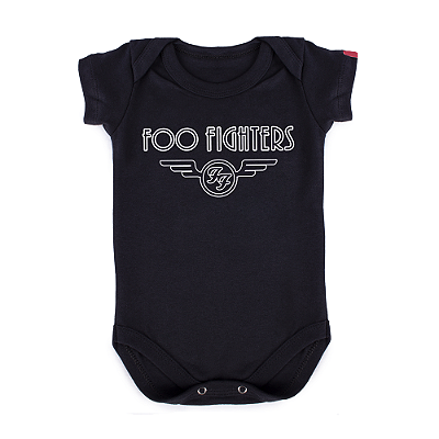 Body Bebê Foo Fighters Logo - Preto