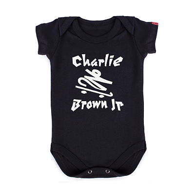 Body Bebê Charlie Brown Jr Skate - Preto