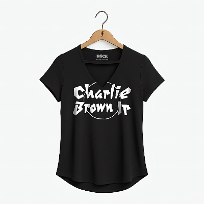 Blusinha Charlie Brown Jr Logo - Preta