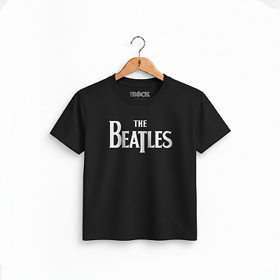 Camiseta Infantil The Beatles Logo - Preta