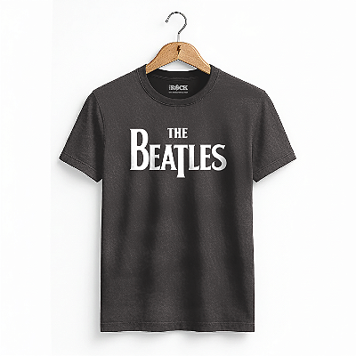 Camiseta Estonada The Beatles Logo Preta