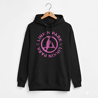 Moletom Canguru Feminino Linkin Park From Zero Preto