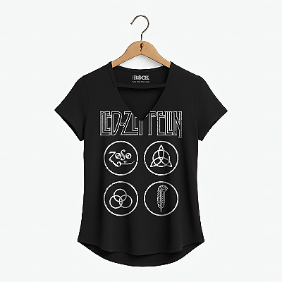 Blusinha Led Zeppelin Circle Preta
