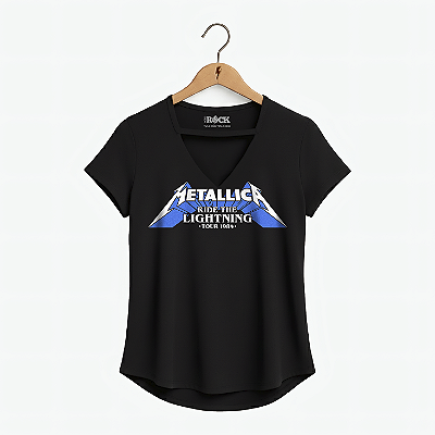 Blusinha Metallica Ride The lightning Preta