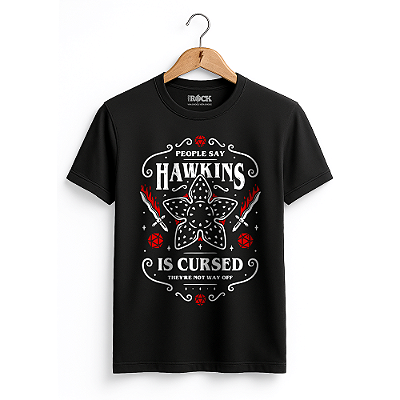 Camiseta Stranger Things Hawkins Cursed - Preta