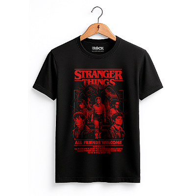 Camiseta Stranger Things All Friends - Preta