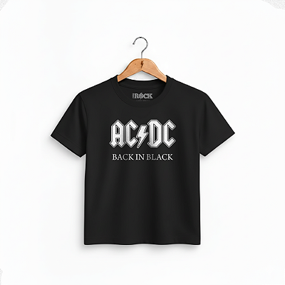 Camiseta Infantil ACDC Back In Black Preta