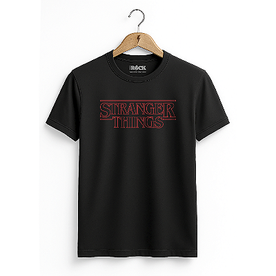 Camiseta Stranger Things Logo - Preta