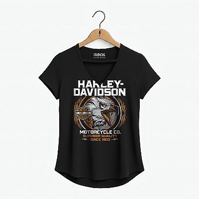 Blusinha Harley Davidson Eagle Preta