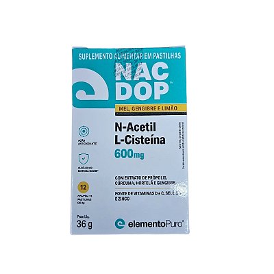 NACDOP 600MG 12 PASTILHAS ELEMENTO PURO