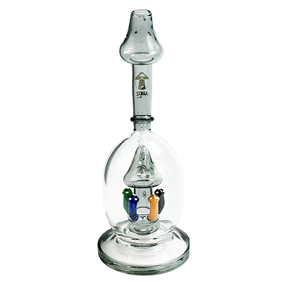 BONG DE VIDRO ABDZ GOLD LINE MUSHROOM COLORS GRAY