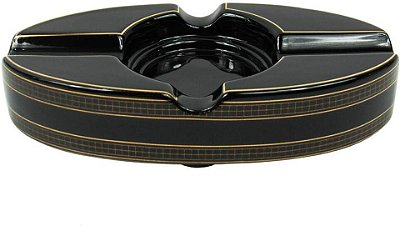 Cinzeiro para Charuto Preto em Porcelana para 2