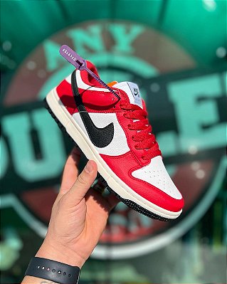 Tênis Nike Dunk Low Vermelho-Preto Premium