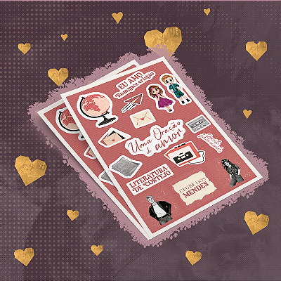 Cartela de Adesivos | Uma Oração de Amor - modelo 2