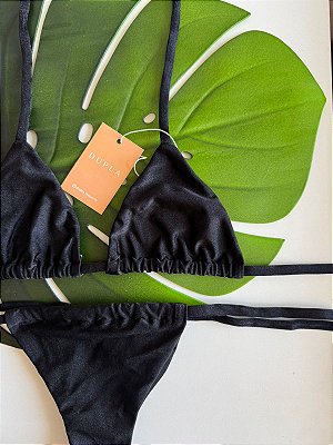Biquini Preto Brilho - Cortininha