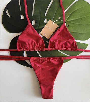 Biquini Vermelho Brilho - Cortininha