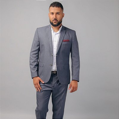 Terno/Costume Slim Fit Fio Indiano- Grafite