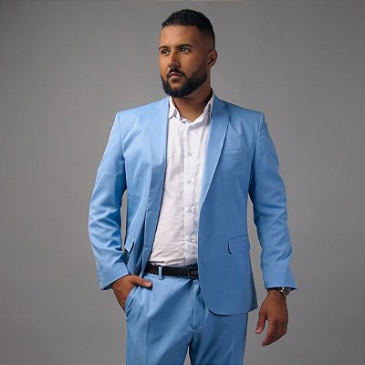 Terno/Costume Gabardine - Azul Celeste