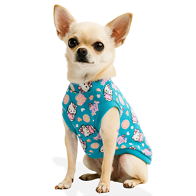 Roupa Pet Camiseta Cachorro  PP ao EXG - Hello Kitty