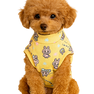 Roupa Pet Camiseta Cachorro  PP ao EXG - Labubu Ribaninha
