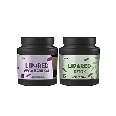 COMBO - LipoRed Seca Barriga + LipoRed Detox - 15 Cápsulas
