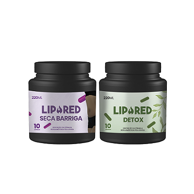 COMBO - LipoRed Seca Barriga + LipoRed Detox - 10 Cápsulas