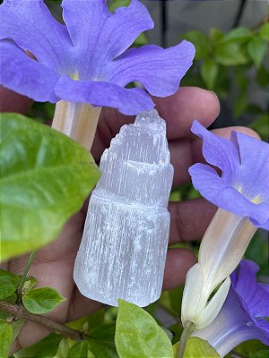 Torre de Selenita - Limpeza Energética 6cm