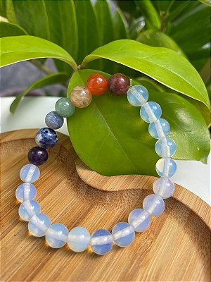 Pulseira 7 chakras Opalina 8mm 🌈