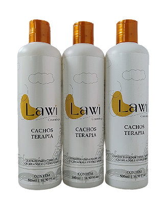 Kit Hidratação Lawi – Shampoo, Condicionador e Leave-in para Cachos