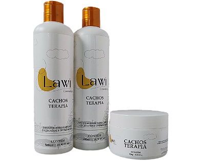 Kit Nutrição Lawi shampoo condicionador mascara cachos terapia