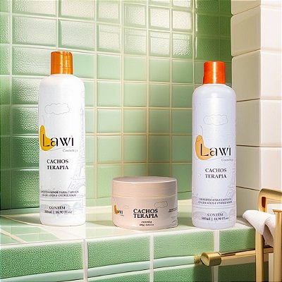 Kit nutrição Lawi shampoo condicionador mascara cachos terapia