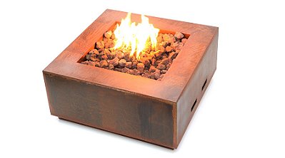 Fire Pit Lareira externa Quadrada com Base 85cm- Aço Cortein