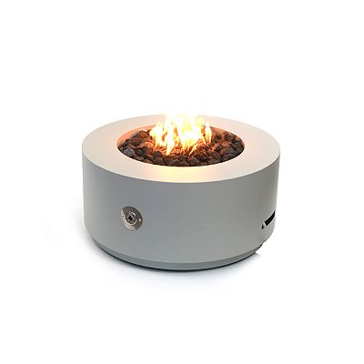 Fire Pit Lareira externa Redonda com Base 85cm - Metálica Cinza
