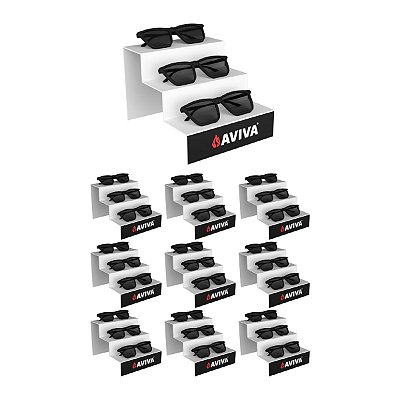 Kit 10 expositores de vitrine para 3 óculos ME260 personalizado