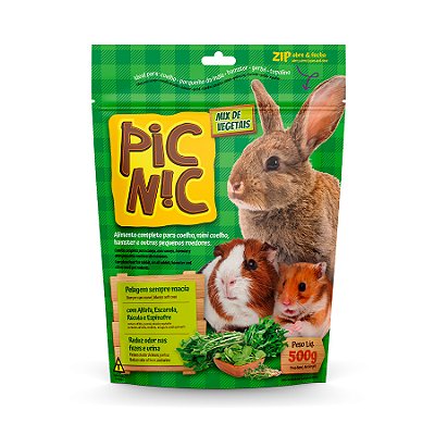 Ração Pic Nic para Roedores - Mix de Vegetais 500g