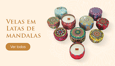 Velas em latas de mandalas