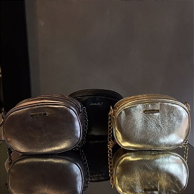 Bolsa em Couro Lara Dourada
