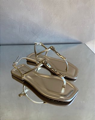 Sandália Rasteira Luna Dourada