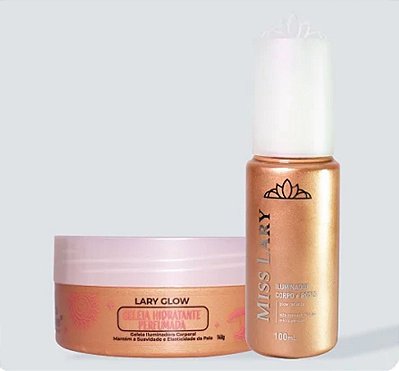 KIT GLOW CARNAVAL LARY GLOW Hidratação + Iluminação + Brilho Intenso para Corpo e Rosto