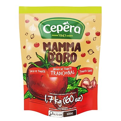 Molho de Tomate Tradicional Cepêra 1.7kg