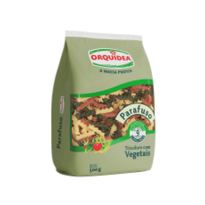 Macarrão Orquídea Massa Parafuso Tricolore Com Vegetais 500g