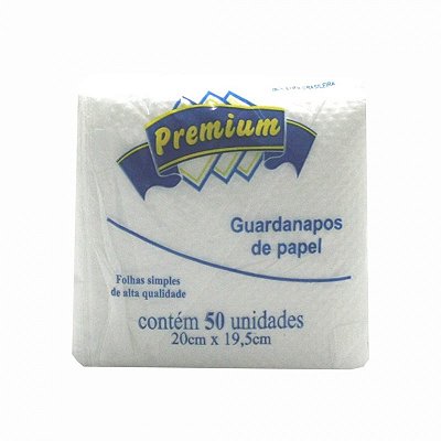 Guardanapo de Papel Premium 20x19,5cm 50 unidades fardo com 20 pacotes